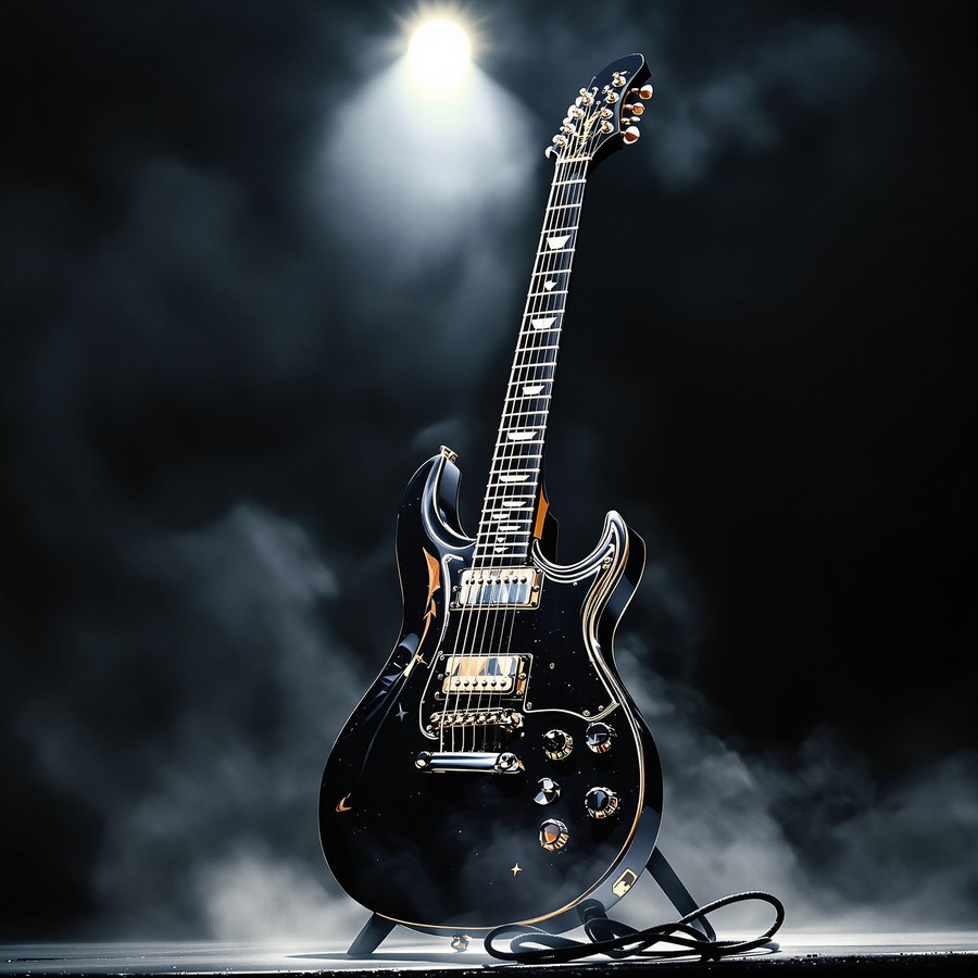 A black guitar