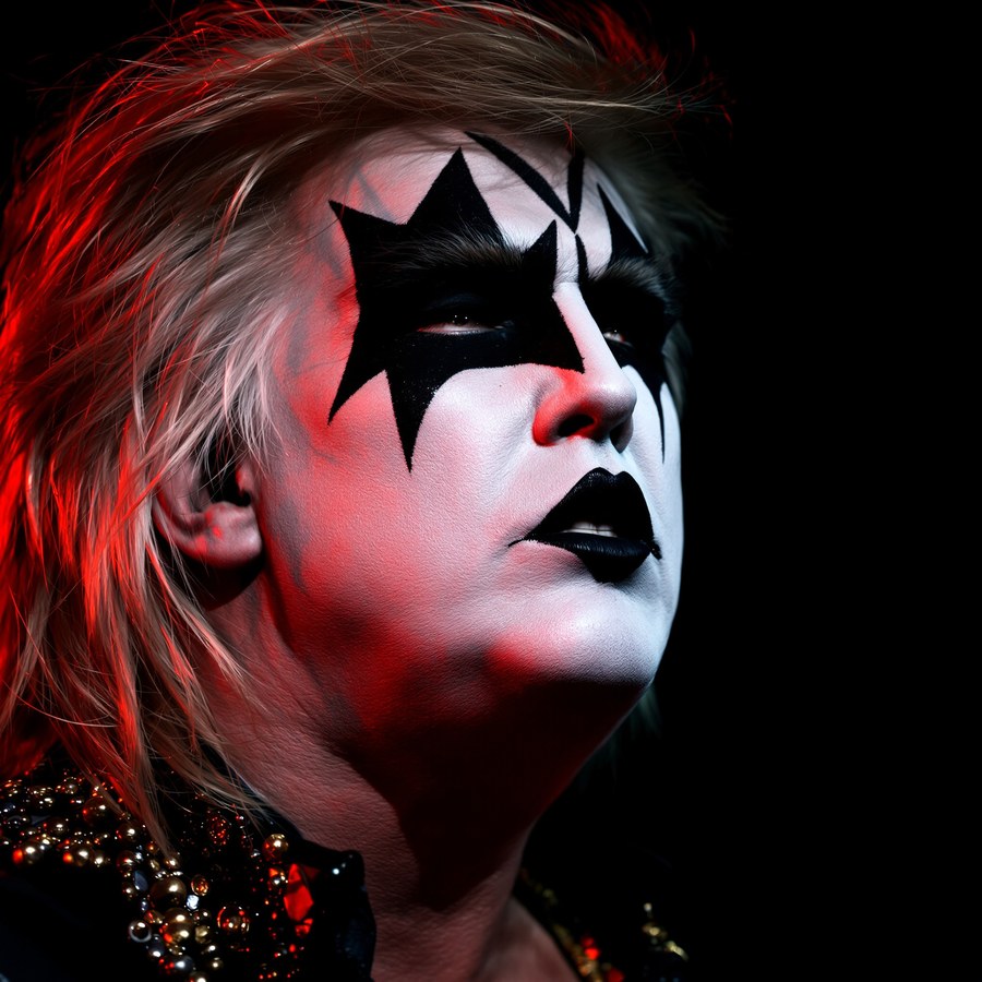 Trump in KISS makeup